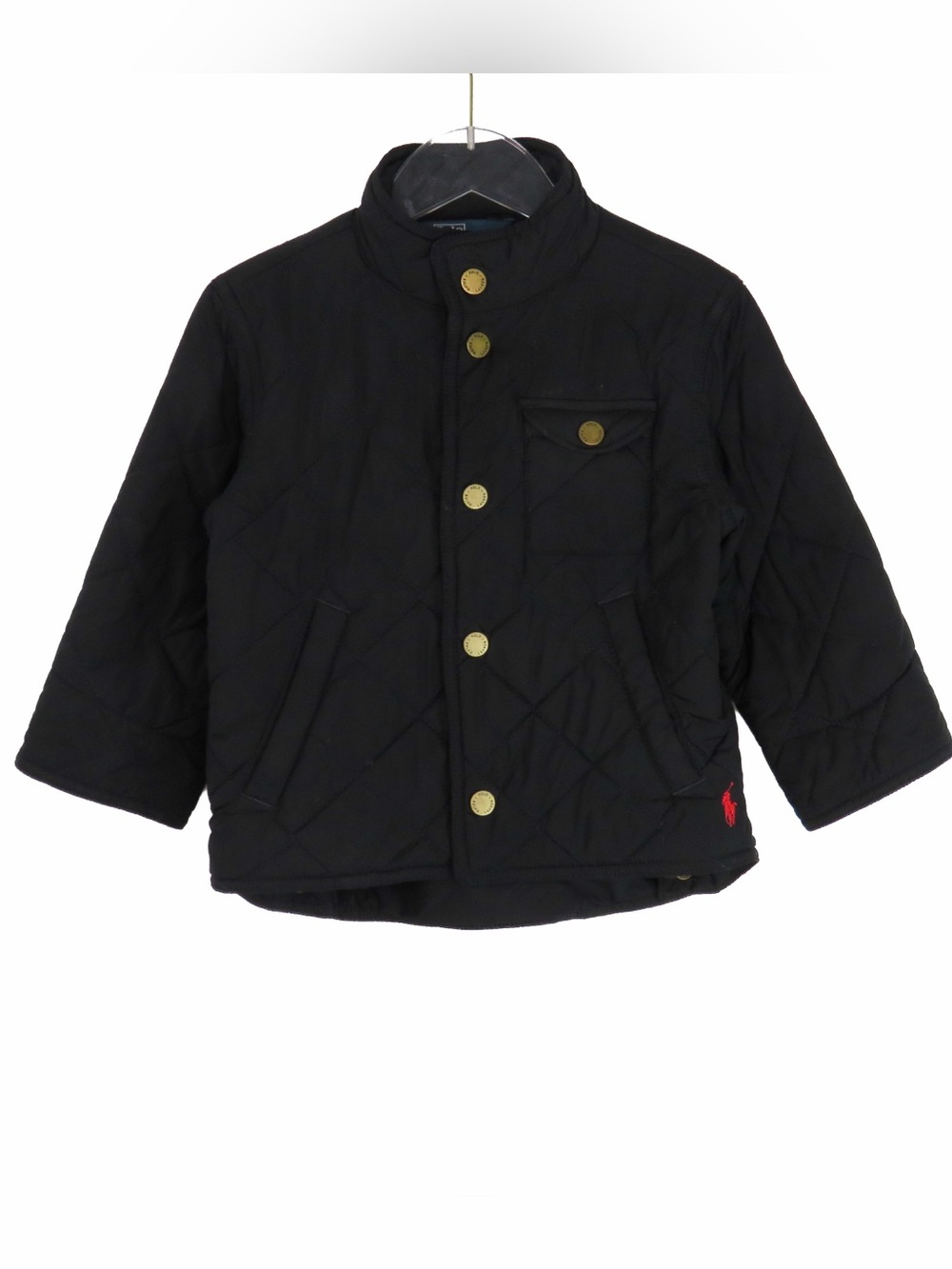 Polo Ralph Lauren Black Quilted Jacket 2T Toddler Boys Equestrian Coat